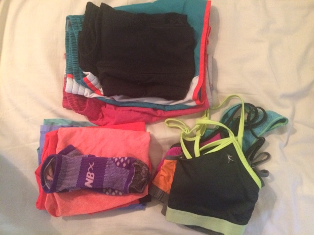 Workout clothes laundry, before a long run